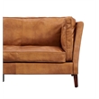 Pemberly Row Contemporary Top Grain Italian Leather Love Seat in Light Brown