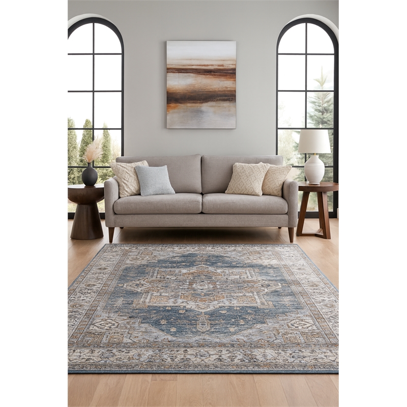 Pemberly Row Serapi Soft Washable Non Slip Area Rug (8' x 10')
