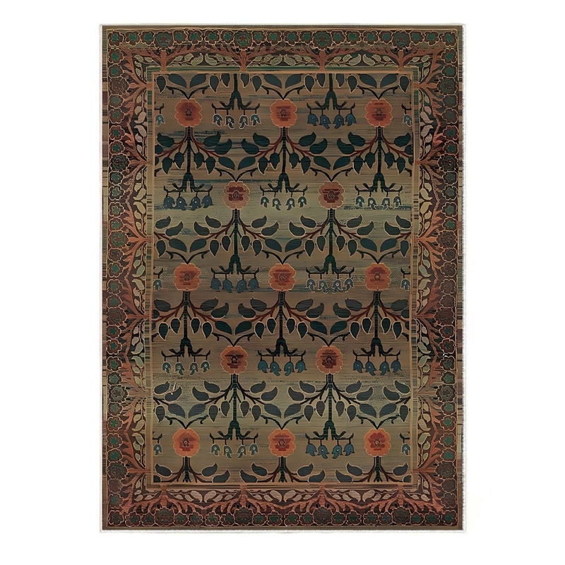 Pemberly Row Arts and Crafts Soft Washable Non Slip Area Rug (5.7' x 7.8')