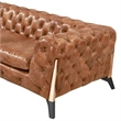 Pemberly Row Top Grain Leather Chesterfield Sofa in Light Brown Leather