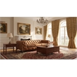 Pemberly Row Top Grain Leather Chesterfield Sofa in Light Brown Leather