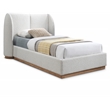 Pemberly Row Set of 2 8-Drawer Double Dresser & Cream Boucle Fabric Twin Bed