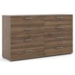 Pemberly Row Set of 2 8-Drawer Double Dresser & Cream Boucle Fabric Twin Bed