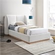 Pemberly Row Set of 2 8-Drawer Double Dresser & Cream Boucle Fabric Twin Bed