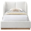 Pemberly Row Set of 2 8-Drawer Double Dresser & Cream Boucle Fabric Twin Bed