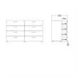 Pemberly Row Set of 2 8-Drawer Double Dresser & Cream Boucle Fabric Twin Bed