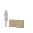 Pemberly Row Set of 2 6-Drawer Double Dresser & Cream Boucle Fabric Twin Bed