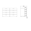Pemberly Row Set of 2 8-Drawer Double Dresser & Cream Boucle Fabric Queen Bed