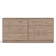Pemberly Row Set of 2 6-Drawer Double Dresser & Cream Boucle Fabric Queen Bed