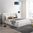 Pemberly Row Set of 2 6-Drawer Double Dresser & Cream Boucle Fabric Queen Bed