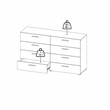 Pemberly Row Set of 2 8-Drawer Double Dresser & Cream Boucle Fabric King Bed