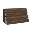 Pemberly Row Set of 2 8-Drawer Double Dresser & Cream Boucle Fabric King Bed
