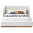 Pemberly Row Set of 2 6-Drawer Double Dresser & Cream Boucle Fabric King Bed