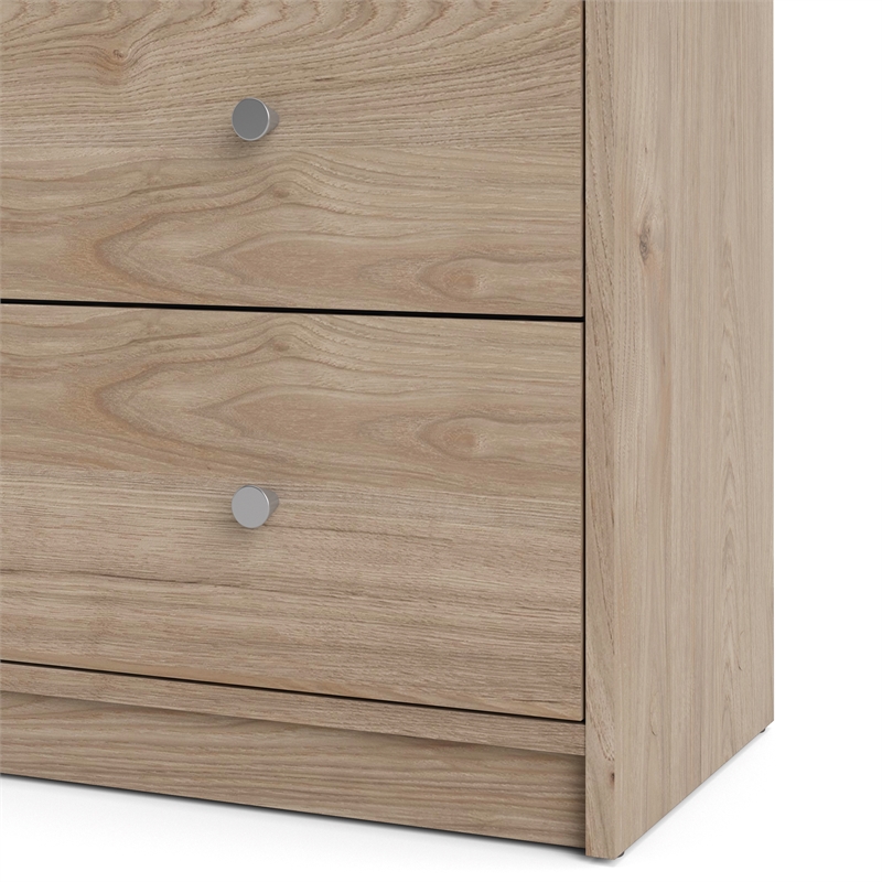 Pemberly Row Set of 2 6-Drawer Double Dresser & Cream Boucle Fabric Full Bed