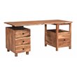 Pemberly Row 4-drawer Live Edge Solid Wood Desk in Brown/Black