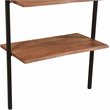 Pemberly Row Live Edge Wall Mounted Solid Wood Bookshelf in Brown/Black