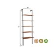 Pemberly Row Live Edge Wall Mounted Solid Wood Bookshelf in Brown/Black