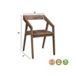 Pemberly Row Mid-Century Solid Wood Arm Chair in Dark Brown (Set of 1)