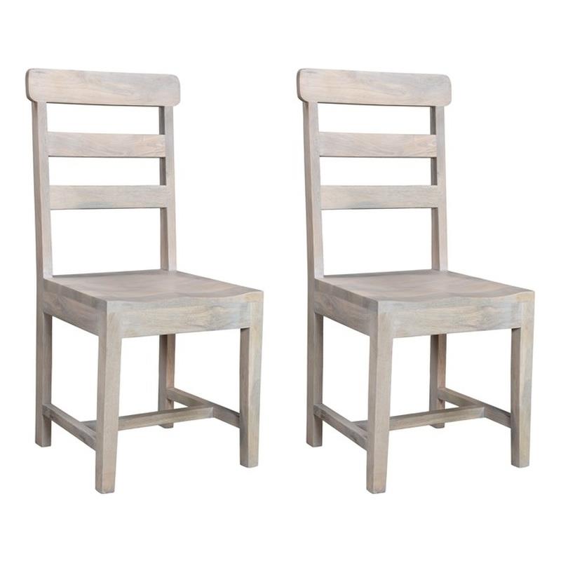 Pemberly Row Traditional Solid Wood Dining Chairs (Set of 2) in White