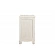 Pemberly Row Floral Carved Solid Wood 3-Drawers Nightstand in White