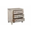 Pemberly Row Floral Carved Solid Wood 3-Drawers Nightstand in Gray