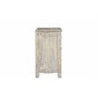 Pemberly Row Floral Carved Solid Wood 3-Drawers Nightstand in Gray