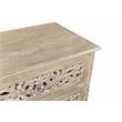 Pemberly Row Floral Carved Solid Wood 3-Drawers Nightstand in Gray