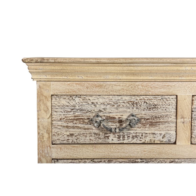 Pemberly Row Farmhouse 7-drawer Solid Wood Dresser in Whitewash