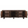 Pemberly Row 6-Door Solid Wood Sideboard in Dark Brown/Black