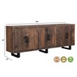 Pemberly Row 6-Door Solid Wood Sideboard in Dark Brown/Black