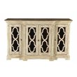 Pemberly Row Traditional 4-Door Carved Solid Wood Sideboard in White