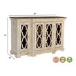 Pemberly Row Traditional 4-Door Carved Solid Wood Sideboard in White