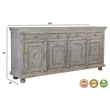 Pemberly Row 4-drawer 4-Door Carved Solid Wood Sideboard in Gray