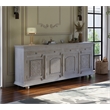 Pemberly Row 4-drawer 4-Door Carved Solid Wood Sideboard in Gray
