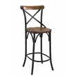 Pemberly Row Solid Wood Bar Stools (Set of 2) in Brown/Black
