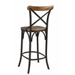 Pemberly Row Solid Wood Bar Stools (Set of 2) in Brown/Black