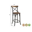Pemberly Row Solid Wood Bar Stools (Set of 2) in Brown/Black