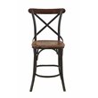 Pemberly Row Solid Wood Counter Stools (Set of 2) in Brown/Black