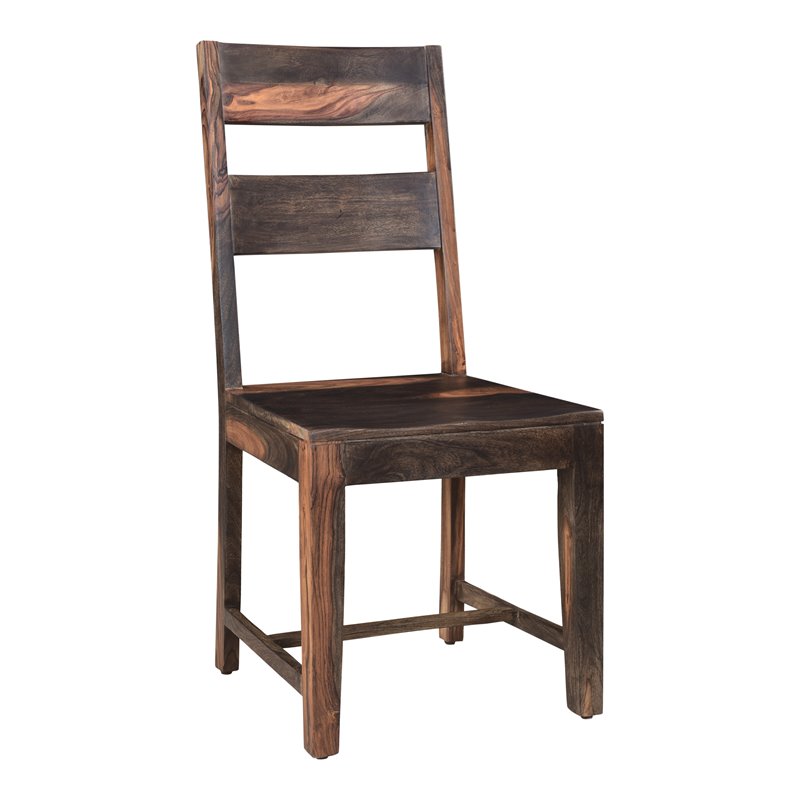 Pemberly Row Solid Wood Dining Chairs (Set of 2) in Dark Brown