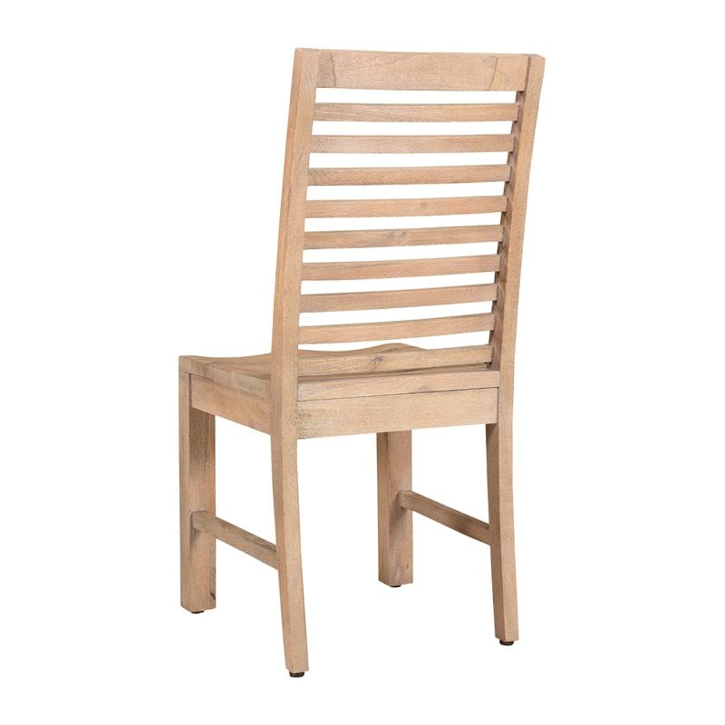 Pemberly Row Farmhouse Solid Wood Dining Chairs in Brown (Set of 2)