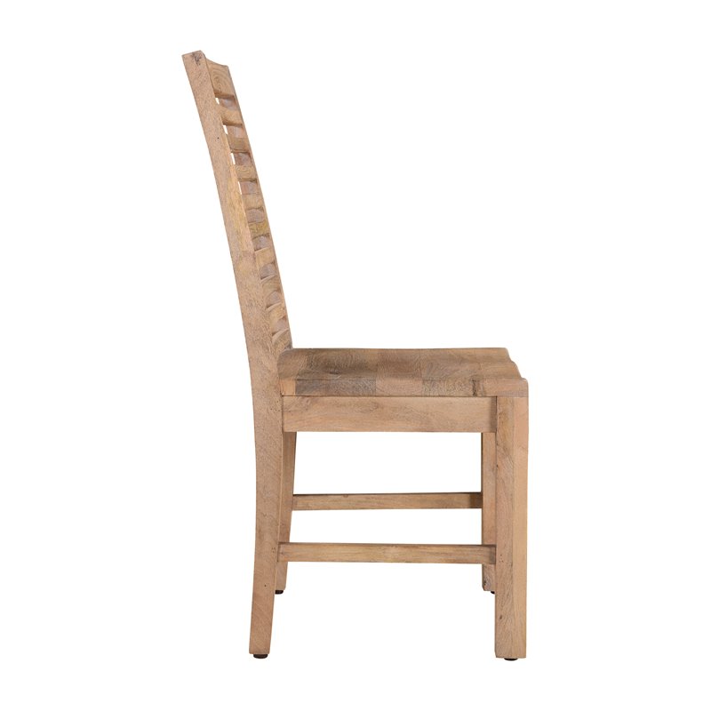 Pemberly Row Farmhouse Solid Wood Dining Chairs in Brown (Set of 2)