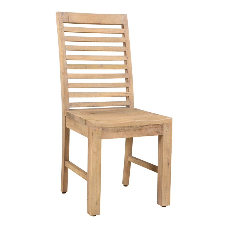 Pemberly Row Farmhouse Solid Wood Dining Chairs in Brown (Set of 2)