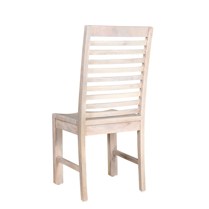Pemberly Row Farmhouse Solid Wood Dining Chairs in White (Set of 2)
