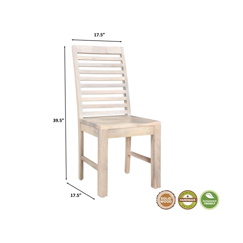 Pemberly Row Farmhouse Solid Wood Dining Chairs in White (Set of 2)