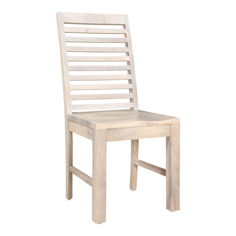 Pemberly Row Farmhouse Solid Wood Dining Chairs in White (Set of 2)