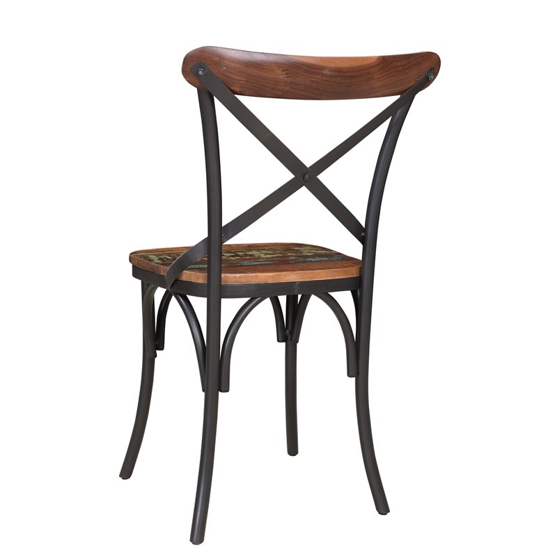 Pemberly Row Solid Wood Dining Chairs (Set of 2) in Brown/Black