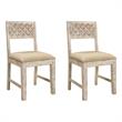 Pemberly Row Farmhouse Solid Wood Dining Chairs (Set of 2) in White