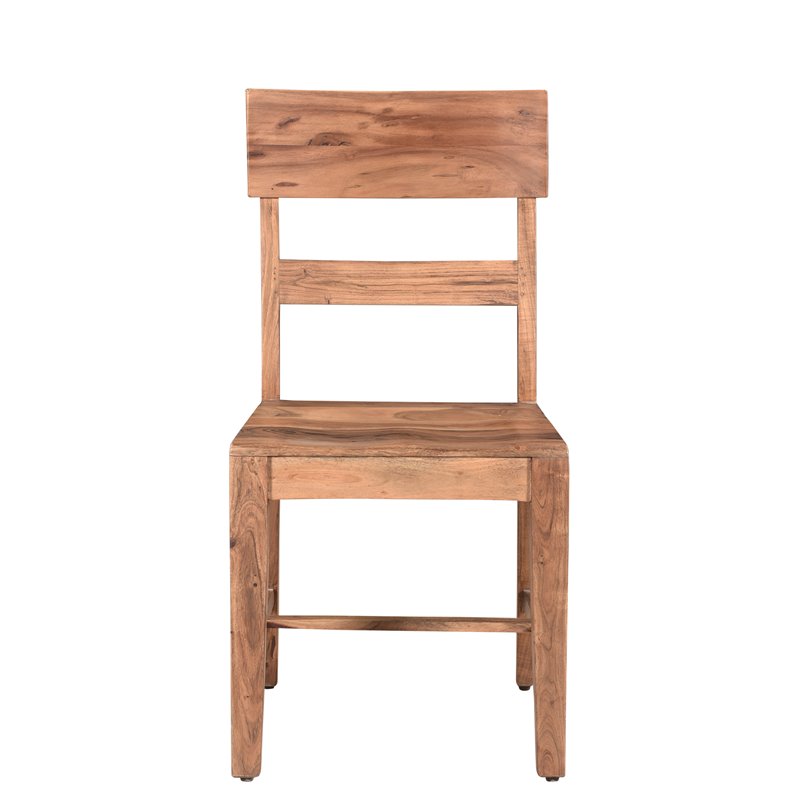 Pemberly Row Mid-Century Solid Wood Dining Chairs (Set of 2) in Brown