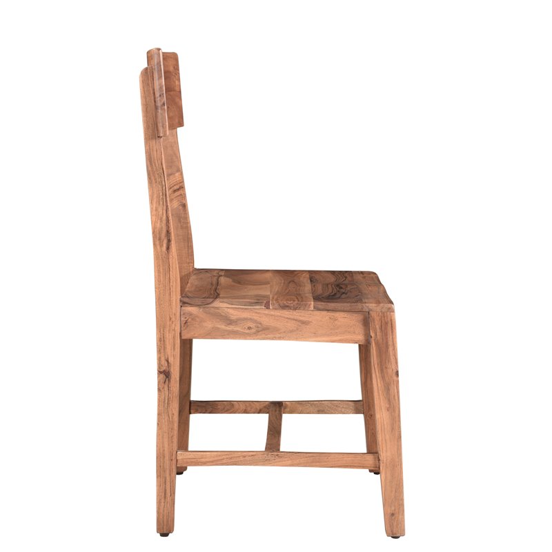 Pemberly Row Mid-Century Solid Wood Dining Chairs (Set of 2) in Brown