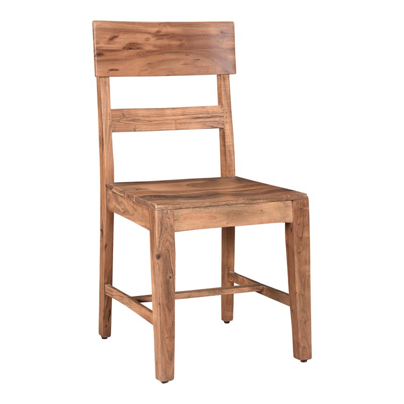 Pemberly Row Mid-Century Solid Wood Dining Chairs (Set of 2) in Brown